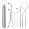 Load image into Gallery viewer, Reusable Stainless Steel Floss Pick Set
