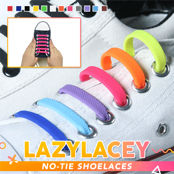 LazyLacey No-Tie Shoelaces (Set of 16)
